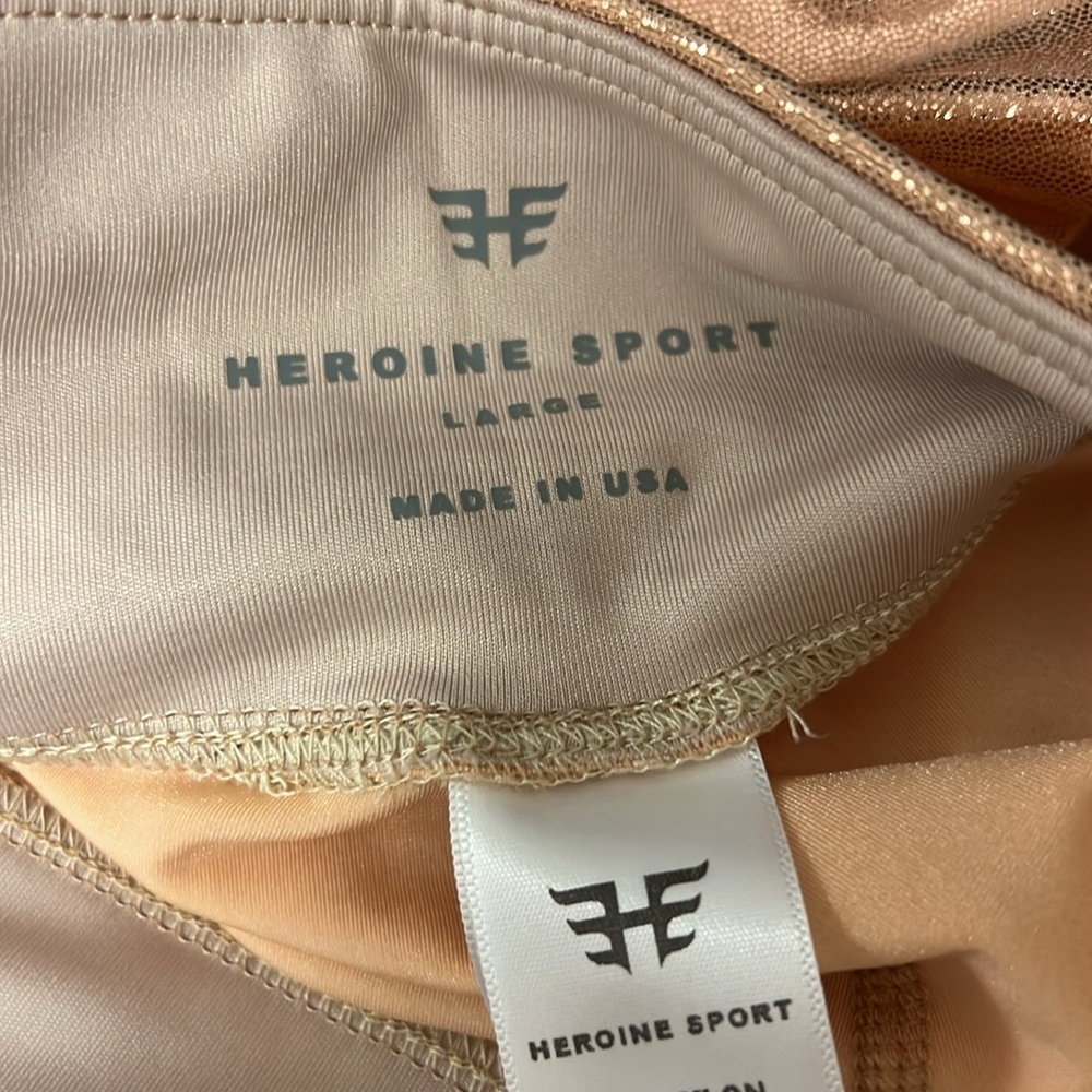 Heroine Sport metallic copper rose gold leggings Marvel high rise - Picture 4 of 6